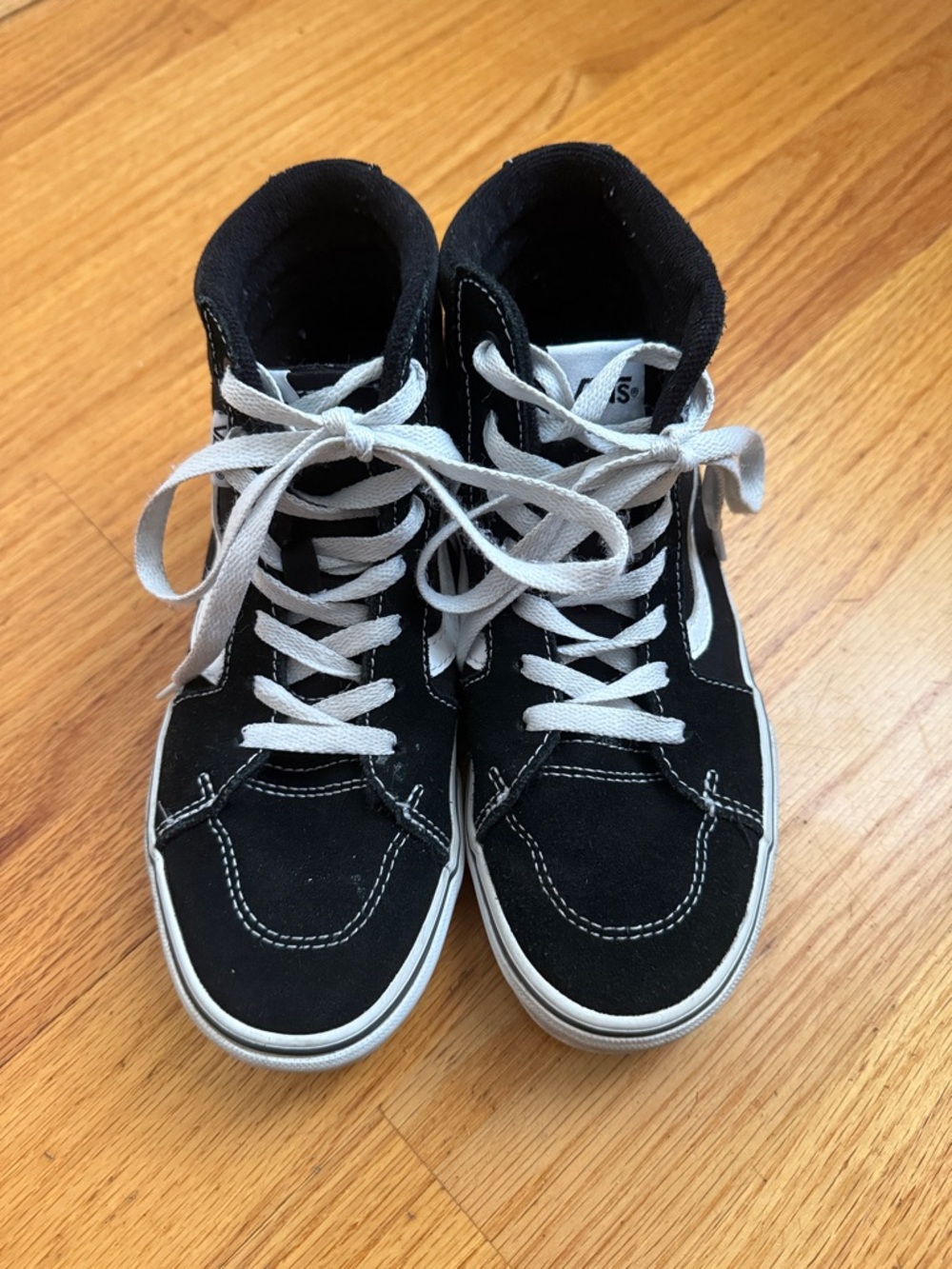 Vans Kids Black and White High-Top Sneakers